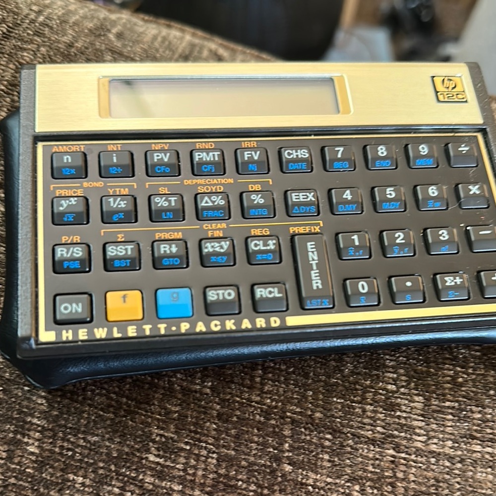 HP Black and Gold Calculator with Case - Picture 3 of 5